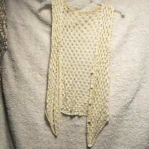 Crochet vest with pearls